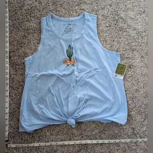 Fifth Sun Light Blue Cactus Tank Top